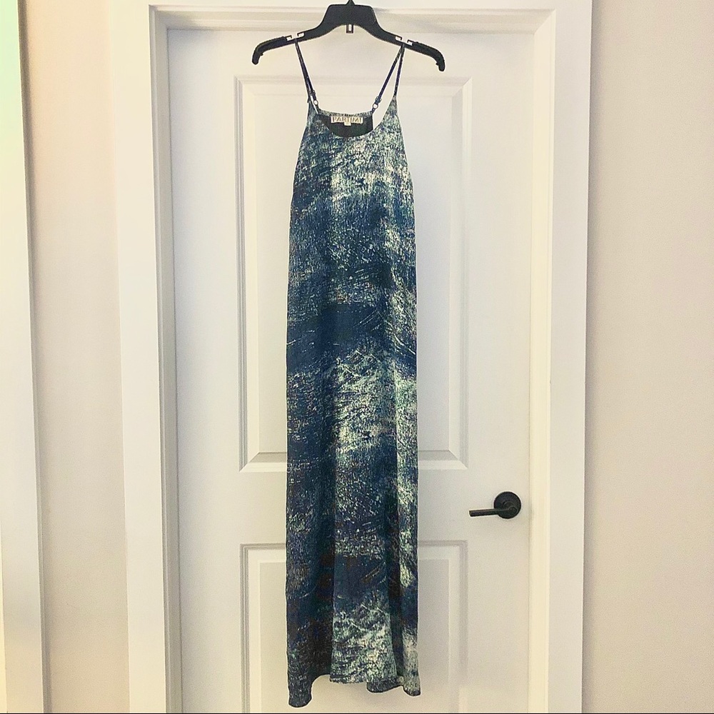 Anthropologie Partimi silk watercolor maxi dress